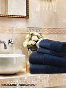 Set Spugna Asciugamani Viso + Ospite con Balza in Raso Garrini Hope Bianco