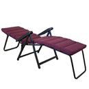 Sedia Sdraio Pieghevole da Giardino Reclinabile 6 Posizioni con Cuscino Bordeaux