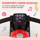 Moto Cavalcabile Balance Senza Pedali per Bambini 18-36 Mesi con Musica Rosso      