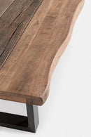 Tavolino Basso 120x70x42 cm in Acciaio e Legno