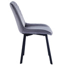 Set 4 Sedie da Pranzo Rivestimento Velluto Grigio Sedia Ufficio Casa Ergonomica