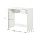 Scrivania Ufficio Salvaspazio 80x45x75 cm con Vassoio Tastiera e Cassetto in Legno Bianco      
