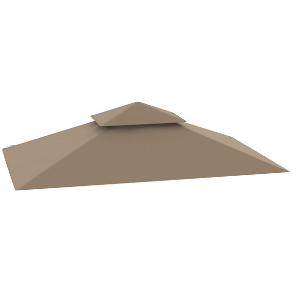 Copertura per Gazebo da Giardino 244x152 cm a 2 Livelli in Poliestere 160gsm Cachi online
