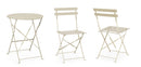 Set 3 Pezzi Bistrot da Giardino con Tavolo e 2 Sedie in Acciaio Verniciato Austin Gypsum  