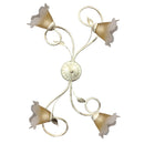 Plafoniera 4xE14 Montatura Avorio Oro Vetro Satinato Sfumato Ambra E-Energy Melania