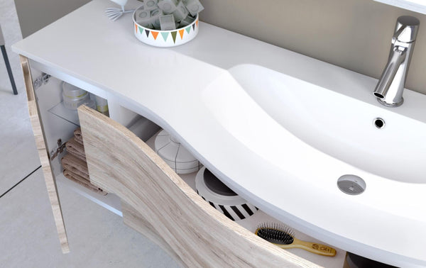 acquista Mobile Bagno Sospeso 121,5cm TFT Swing Bianco Cromato D