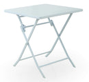 Set Tavolino e 2 Sedie Pieghevoli da Giardino in Acciaio Kraus Tiziano Celeste Chiaro