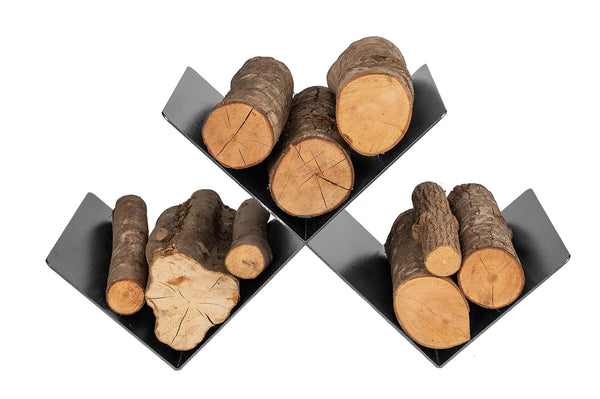 Porta Legna a Leggio 78x35x40 cm in Ferro Verniciato Grigio Martellato acquista