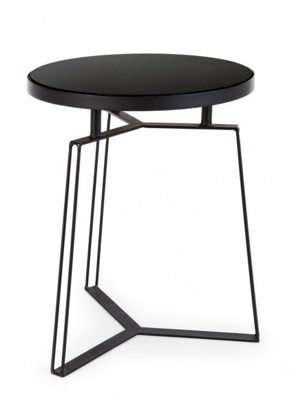 acquista Tavolino Zaira Nero D40 Rotondo in Metallo