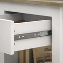 Set 2 Comodini con Cassetto e Ripiano Aperto 45x40x55 cm in Legno Bianco e Rovere   