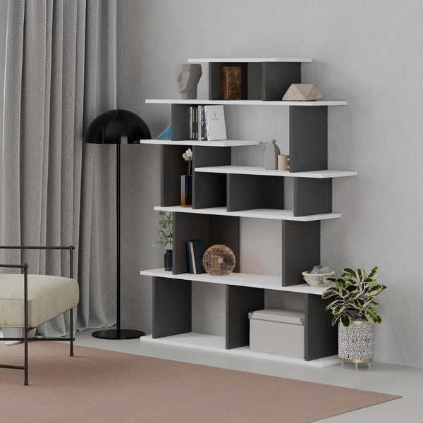 online Libreria design 120x29,2x149 cm Apollon bianco antracite