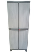 Armadio in Resina Antiurto Terry Wave 2A 70X44X181Cm 2 Ante 5 Ripiani da Esterno Seconda Scelta