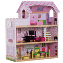 Casa delle Bambole per Bambini a 3 Piani con Ascensore Rosa 60x30x71.5 cm 