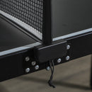 Tavolo Ping Pong Pieghevole 152x76x72 cm con Maniglia da Trasporto in Alluminio e Legno Nero      