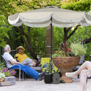 Ombrellone da Giardino Rotondo Ø270x240 cm con Manovella in Metallo e Poliestere Grigio Chiaro      