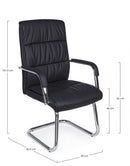 Set 2 Sedie Poltrone Attesa 58x60,5x101,5h cm da Ufficio Sydney Nero 