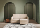Divano 2 Posti con Pouf 158x145x85 cm Karay in Tessuto Beige
