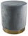 Pouf Poggiapiedi Ø46x48 cm in Velluto Soriani Grigio Chiaro