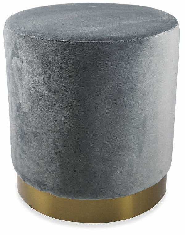 Pouf Poggiapiedi Ø46x48 cm in Velluto Soriani Grigio Chiaro online