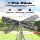 Dondolo da Giardino a 3 Posti 171x108x154 cm con Tetto Parasole Rimovibile in Metallo Grigio scuro      