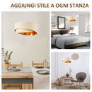 Lampadario a Soffitto Moderno a Sospensione E27 Ø50x136 cm  Beige e Oro