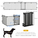 Recinto per Cani Gatti Pieghevole 362,5x2x76 cm 6 Sezioni in Acciaio Nero