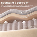 Divano 3 Posti Arrotondato Senza Struttura 244x95x70 cm con Seduta Ampia in Ciniglia Grigio Chiaro      