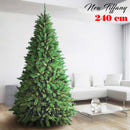 Albero di Natale New Tiffany Ø137x240 cm 1516 Rami Super Folto con Base a Croce in PVC Verde      