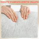 Sedia Ergonomica da Ufficio68x69x118 cm Schienale Alto e Braccioli Ribaltabili in VellutoBianco Crema      