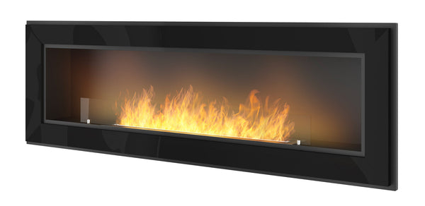 Camino a Bioetanolo da Parete/Incasso 150x49 cm Frame 1500 Nero con Vetro sconto