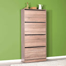 Scarpiera latte 73x157x26 cm con 4 scomparti