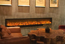 Camino Elettrico da Incasso 50,7x20x300 cm 1500W Effetto Fiamma Sined Etna Nero