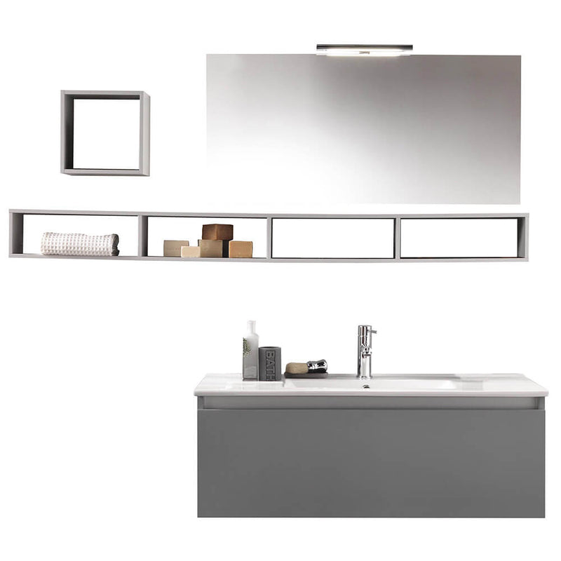 Mobile da Bagno sospeso Ibiza 19 Grigio Opaco Laccato TFT