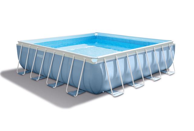 Piscina Fuori Terra Quadrata H107x427x427cm con Pompa Scaletta e Teli Intex Prism Frame