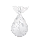 Set 2 Angeli Agrifoglio con Led H16,5 cm in Vetro Silver