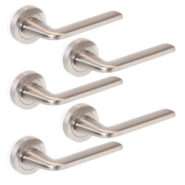 Maniglie Sydney per Porta da Interno Ø50 mm Alluminio e Zama Nickel Satinato 5 Set. Emuca prezzo