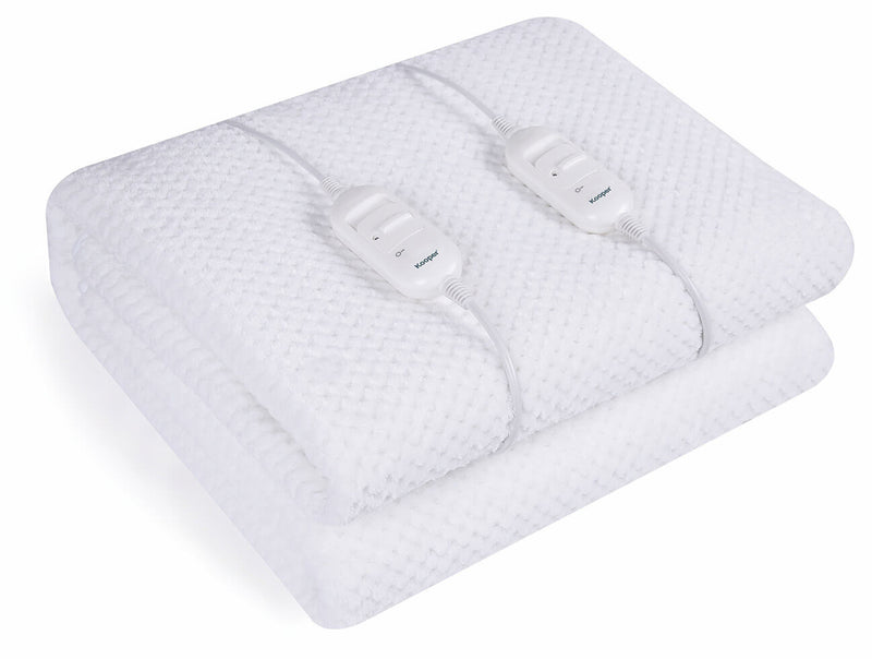 Coperta Termica Elettrica Matrimoniale 120W Kooper Pisolona Alveare Bianca