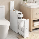 Mobile Bagno Slim Salvaspazio 16x48x58 cm con 2 Cassetti e Vano Aperto in MDF Bianco      