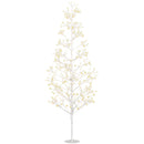 Albero di Natale Artificiale 180 cm 384 Luci LED Bianche per Interni ed Esterni al Coperto Bianco 