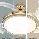 Ventilatore Lampadario da Soffitto 4 Pale Richiudibili Telecomando Luce Ø49 cm in Acciaio ABS e PMMA Bronzo