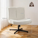 Poltrona da Salotto 63x75x82-90 cm Girevole 360° in Velluto a Goccia Senza Braccioli Crema      