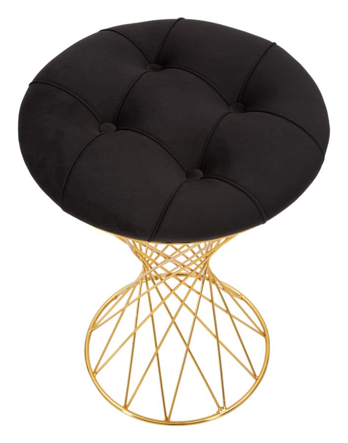 Pouf Tower Nero Ø 41x50 cm in Ferro 
