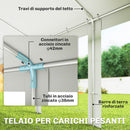 Tendone da Giardino Gazebo per Feste 992x497x290 cm con 10 Pareti Laterali Rimovibili in PE e Metallo Galvanizzato Bianco      