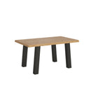 Tavolo Allungabile 140/190x90 cm Svalen Rovere Scortecciato Gambe Antracite      
