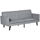 Divano Letto 2 Posti 198x81x81 cm in Tessuto Grigio