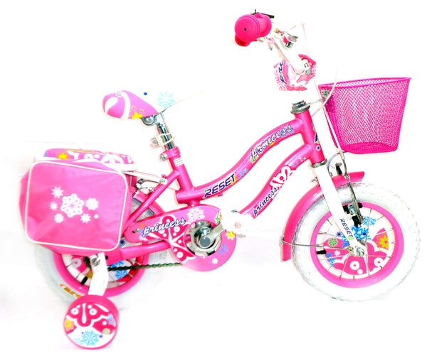 online Bicicletta per Bambina 12" 2 Freni con Cestino e Borse Laterali Rosa