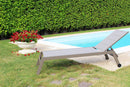 Lettino Prendisole da Giardino Formentera Impilabile 198x61x34/95 h cm in Alluminio Taupe