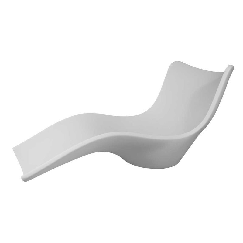 Lettino Chaise Longue da Giardino 212x89x103 cm in Polietilene Sined  Cassiopea Bianca