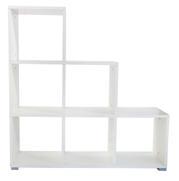 Libreria 6 Ripiani 104x33x109 cm a Forma di Piramide Bianca sconto