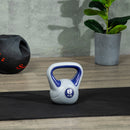 Kettlebell per Allenamento 6 Kg Base Piatta in PU e Sabbia Viola